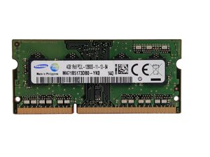 Оперативна пам'ять для ноутбука sodimm samsung DDR3l 4G 1600mhz PC3l-12800S (M471B5173DB0-YK0) б/в