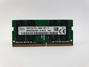 Оперативна пам'ять для ноутбука sodimm SK hynix DDR4 16gb PC4-2666V (HMA82GS6djr8N-VK) б/в