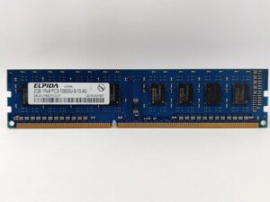 Оперативна пам'ять elpida DDR3 2gb 1333mhz PC3-10600U (EBJ20UF8bcf0-DJ-F) б/в