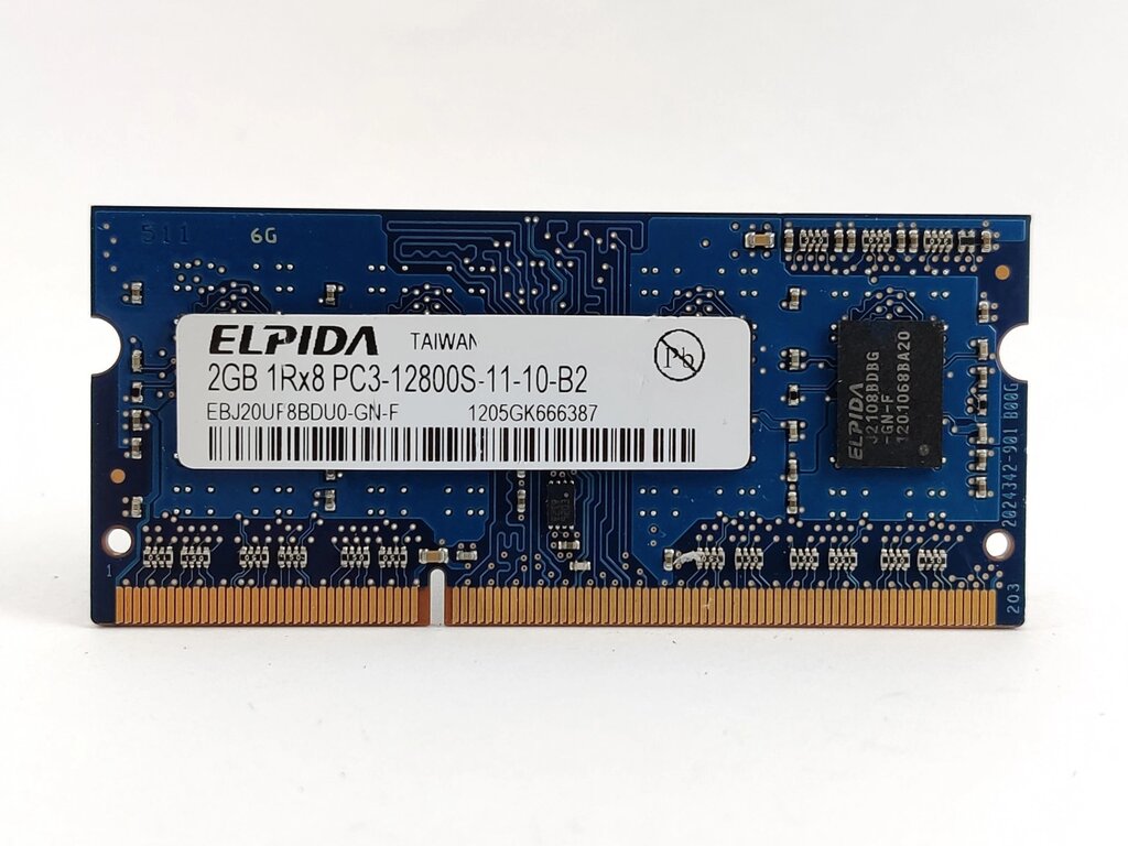 Оперативна пам&#039;ять для ноутбука sodimm elpida DDR3 2gb 1600mhz PC3-12800S (EBJ20UF8bdu0-gN-F) б/в - переваги