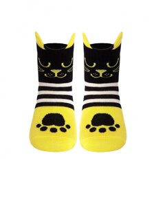 Шкарпетки дитячі Веселі ніжки Кошенята 17С-59СП 319 12 p. жовтий