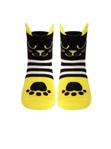 Шкарпетки дитячі Веселі ніжки Кошенята 17С-59СП 319 14 p. жовтий