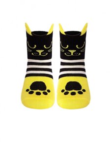 Шкарпетки дитячі Веселі ніжки Кошенята 17С-59СП 319 16 p. жовтий