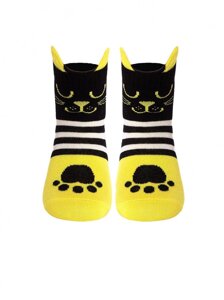 Шкарпетки дитячі Веселі ніжки Кошенята 17С-59СП 319 18 p. жовтий