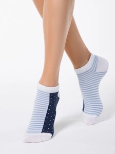 Шкарпетки бавовняні жіночі CLASSIC (короткі) 7С-34СП, 116 23 р. блакитний-темно-синій