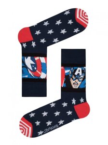 Шкарпетки з малюнками Капітан Америка Marvel 17С-140СПМ 073 29р. темно синій