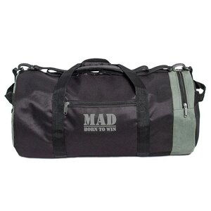 Чорно-сіра спортивна сумка - тубус 40L від спортивного бренду MAD | born to win