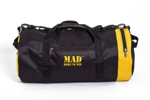 Чорно-жовта спортивна сумка - тубус 40L від спортивного бренду MAD | born to win