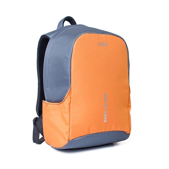 Сучасний рюкзак антизлодій BOOSTER помаранчевий з сірим від MAD | born to win - роздріб