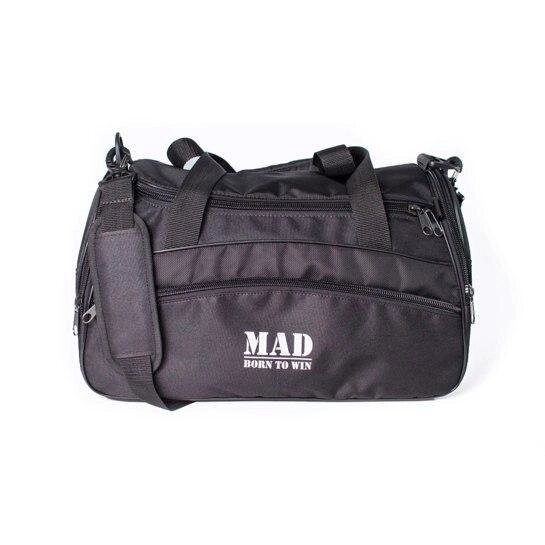 Зручна і функціональна спортивна сумка каркасної форми TWIST чорна від спортивного бренду MAD | born to win - роздріб