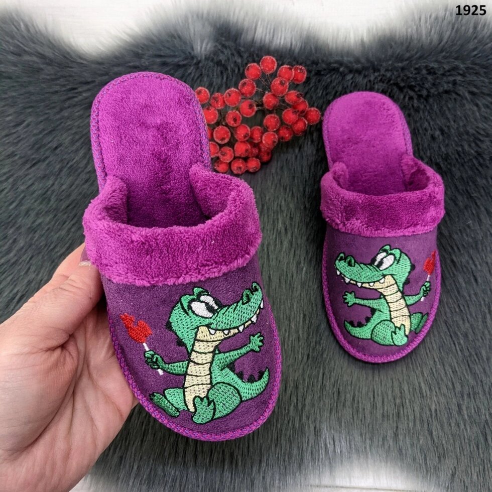 Дитячі тапочки для Belst Boy Fiolet Crocodile від компанії ТОП-ТАП - фото 1