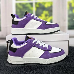 Кросівки кеди жіночі білі з фіолетовим Swin-shoes 4218