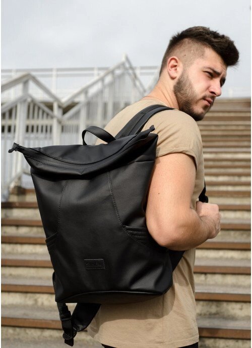 Рюкзак рол Sambag унісекс RollTop KQN чорний від компанії ТОП-ТАП - фото 1