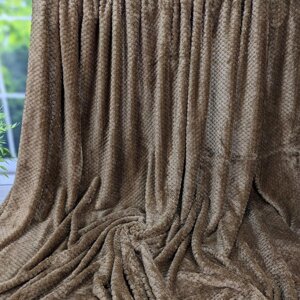Велюрова ковдра покрита бамбуком коричневого євро розміру 200*230 см