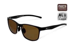 Поляризовані сонцезахисні окуляри Delphin SG BLACK brown lenses