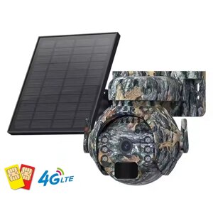 SHIWOJIA 515CG Sim Вулична 4G Камера 4Мп АКБ 5200mAh Сонячна панель Датчик руху Нічне бачення IP65 UBox App