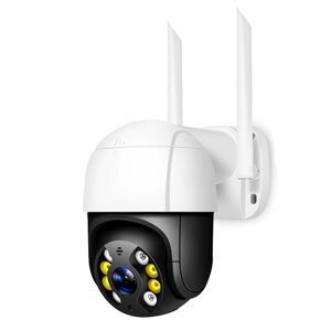 "PTZ-D4" Вулична IP Wi-Fi камера Спостереження Відеоспостереження Купольна Поворотна IP66 біло-чорна