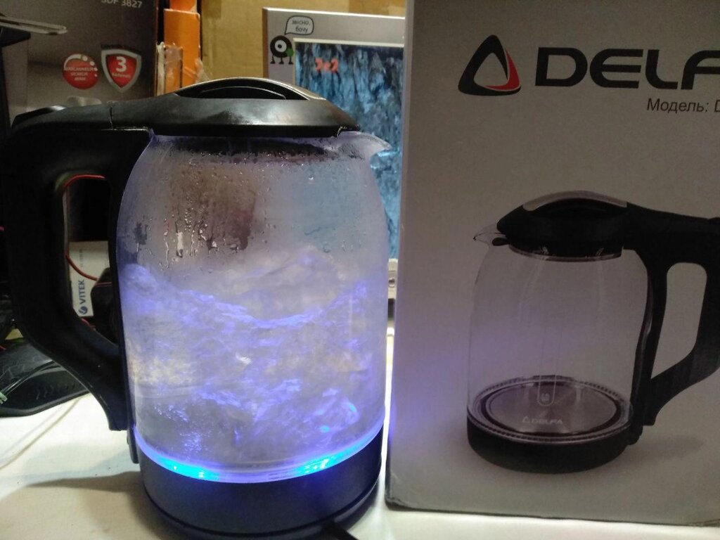 Електрочайник DELFA 2500 X скляний бу від компанії Інтернет-магазин "Леонід" - фото 1