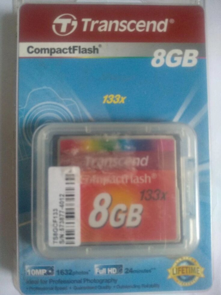 Карта пам'яті CompactFlash 8Gb TRANSCEND (133X) від компанії Інтернет-магазин "Леонід" - фото 1