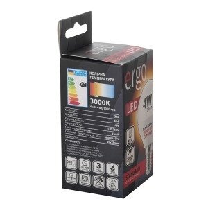 LED лампа ERGO Standard G45 E14 4W 220V 3000K Теплый белый ##от компании## Интернет-магазин "Леонид" - ##фото## 1