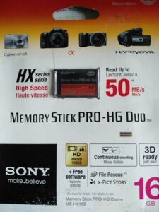 Картка пам'яті SONY 16Gb MS Pro-HG Duo HX original