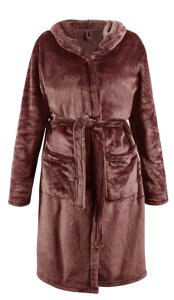 Текстиль банний SOHO Халат фліс., розмір M Lavender cappuccino з кап.