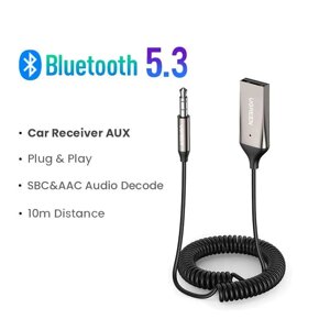 Адаптер Bluetooth UGREEN CM309 автомобільний AUX ресивер (приймач) з мікрофоном (70601)