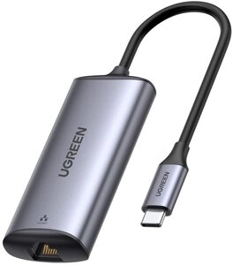 Адаптер gigabit ethernet ugreen CM275 USB-C to RJ45 2.5G LAN thunderbolt 3 grey (70446)