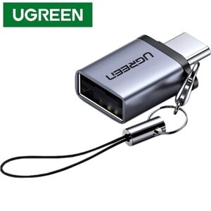 Адаптер OTG Ugreen US270 перехідник Type-C to USB 3.0 з карабіном Space Gray Aluminium (50283)