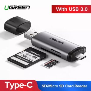 Кардридер адаптер Ugreen 50706 USB 3.0 Type-C OTG/ SD/ MicroSD