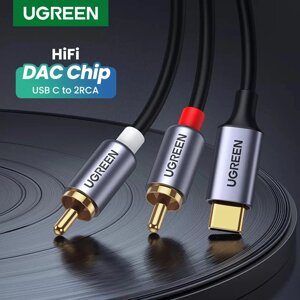 HiFi Аудіо кабель USB-C до 2RCA з Dac Chip Ugreen CM451 (20193), 1.5m