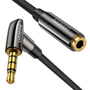 Кабель аудіо 3.5 mm to 3.5 mm подовжувач UGREEN AV188 Stereo AUX Cable з підтримкою мікрофона TRRS Jack (1-5m) 3