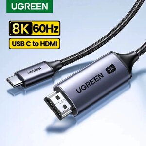 Кабель ugreen CM565 USB-C to HDMI 2.1 (8K @ 60hz; 4K @ 144hz) для macbook pro imac ipad pro samsung galaxy VRR 2m