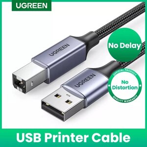 Кабель Ugreen US369 USB 2.0 to USB type B USB Printer Cable для принтерів, сканерів, БФП Black (1-2m) 2