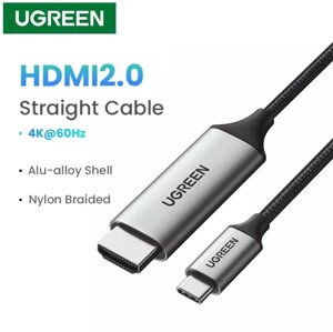 Кабель USB-C to HDMI Ugreen MM142 Перехідник Ultra HD (4K@60Hz; 1080P@144Hz) Aluminium (50570), 1,5m