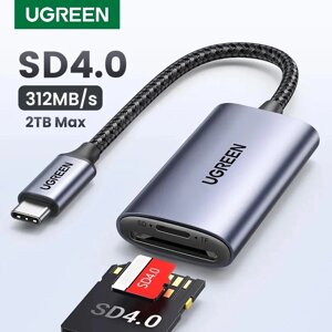 Кардридер USB-C 2 in 1 ugreen CM401 card reader type-C to SD/TF 4.0 aluminium case NEW (15251)