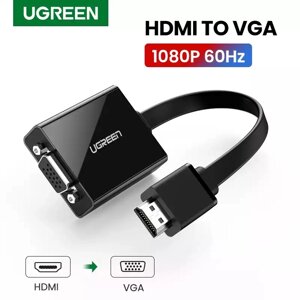 Конвертер с HDMI на VGA адаптер з передачею звуку 3.5mm для PS4, TV-box, ПК Ugreen 40248