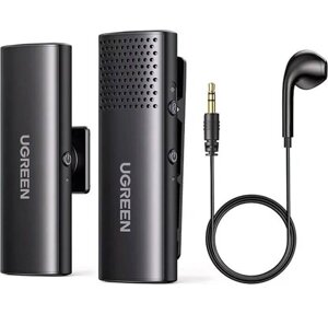 Мікрофон петличний UGREEN CM476 бездротовий конденсаторний із шумозаглушенням Bluetooth 5.3 для камери Black