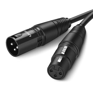 Мікрофонний кабель XLR UGREEN AV130 Male to Female Microphone Cable Black (1-3m) 2