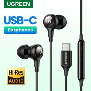 Навушники USB-C UGREEN EP103 HiFi Stereo з мікрофоном та регулюванням звуку провідні 1.2m Black NEW (30638)