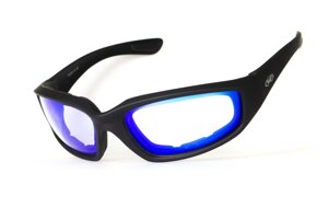 Окуляри фотохромні (захисні) Global Vision KickBack Photochromic (G-Tech blue) Anti Fog, фотохромні дзеркальні сині