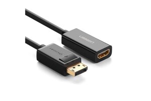 Перехідник DisplayPort to HDMI Ugreen ММ137 перетворювач DP 1080P для ноутбука, Black