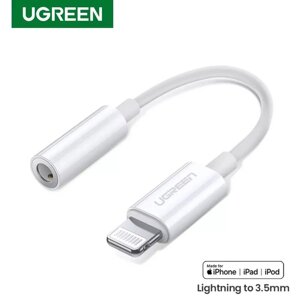Перехідник для iPhone MFI Lightning to 3.5 mm адаптер для навушників Ugreen 30759 (US212) White
