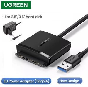 Перехідник UGREEN CM257 SATA to USB 3.0 Converter для HDD/SSD Hard Disk 3.5/2.5 (з адаптером живлення) (60561)