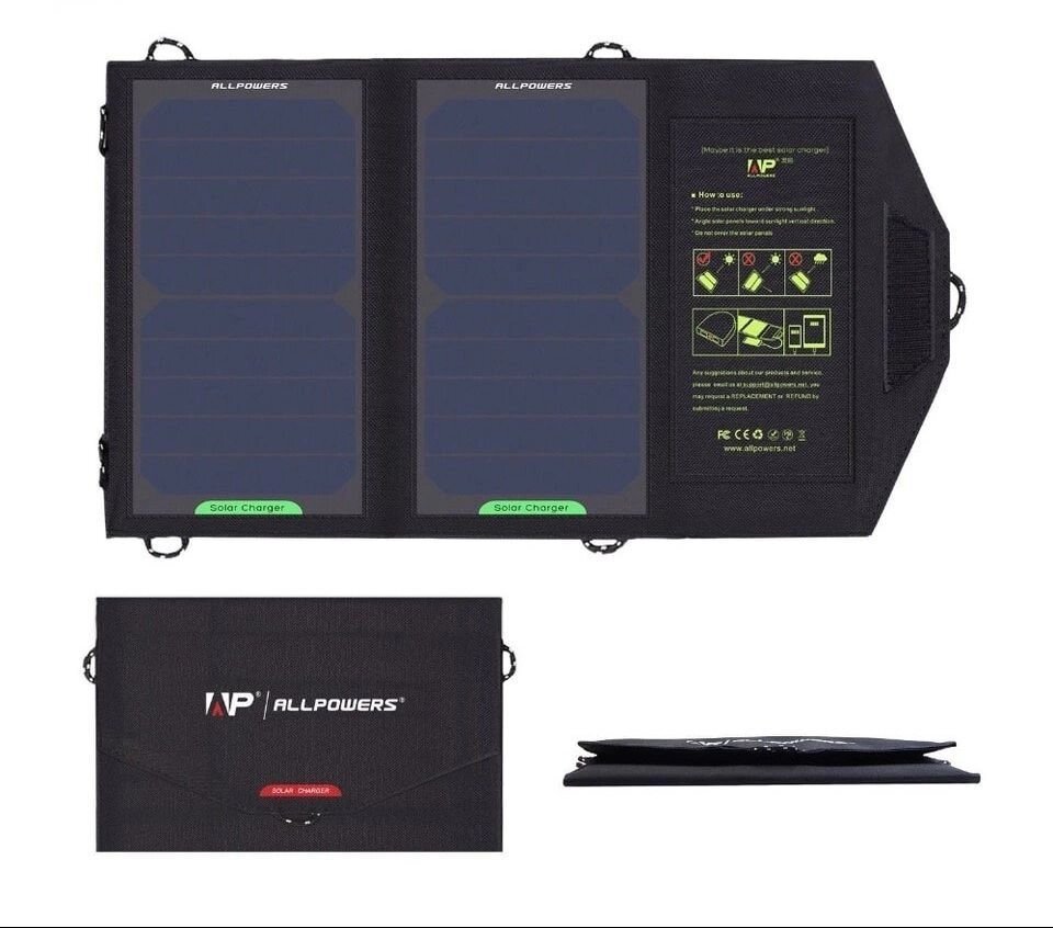 Зарядний пристрій на сонячних панелях Allpowers 10 Вт - опт