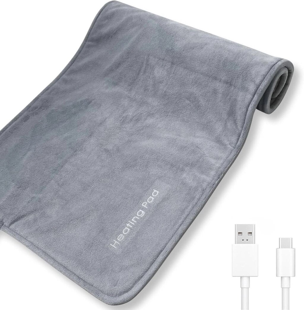 Грілка електрична Heating Pad HS05 USB USB 5V/2А для полегшення судом і болю в спині та шиї Grey - розпродаж