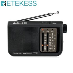 Радіоприймач Retekess V117 FM AM SW Чіп DSP портативне, переносне радіо з гарним прийомом