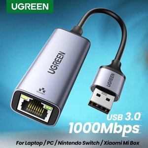 Мережевий адаптер 1000Mbps UGREEN USB 3.0 to RJ-45 Gigabit Ethernet Aluminium Case (50922)