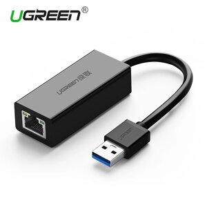 Сетевой адаптер Ugreen CR111 USB 3.0 to RJ-45 Gigabit Ethernet Card Adapter Black (20256)