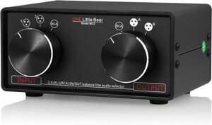 Стерео конвертер Nobsound MC3 Little Bear 3 in — 3 Out пасивний передпідсилювач XLR для RCA Audio Switch Black